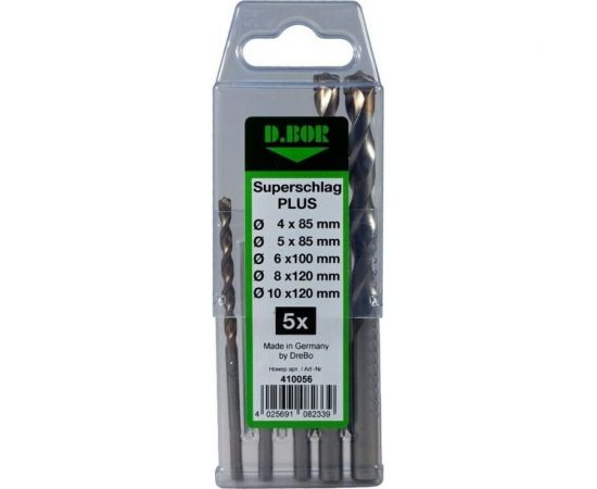 Набор сверл Superschlag 5 шт. 4x85, 5x85, 6x100, 8x120, 10x120 D.BOR 410056 – изображение 6