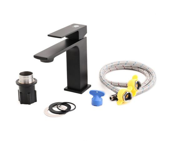 Смеситель для раковины Orange Lutz черный M04-021b – изображение 8