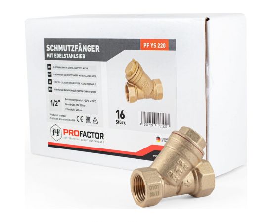 Фильтр PROFACTOR косой с отверстием для пломбы в/в 1/2" PF YS 220 – изображение 9