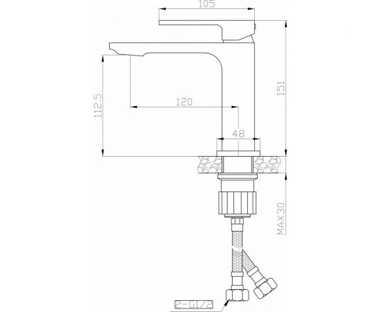 Смеситель для раковины Orange Lutz черный M04-021b – изображение 9