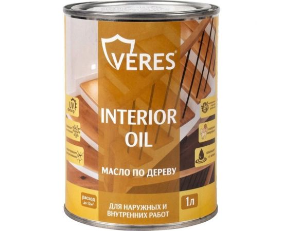 Масло для дерева VERES interior oil, 1 л, бесцветное 255500 