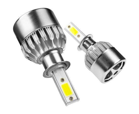 Светодиодные лампы LED для авто LEDZILLA C6 H3 18Вт 12В лампочки для автомобилей в фары, комплект 2шт C6-H3 