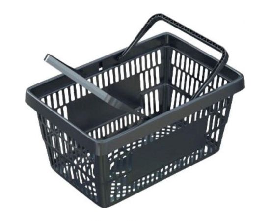 Покупательская корзина ООО Комус EVR_ROCK пластик усиленный, с 2 пластиковыми ручками, 20 л, черный 1715106 