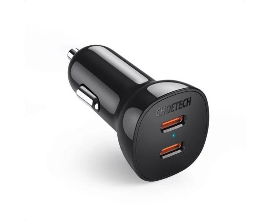 Автомобильное зарядное устройство Choetech 40 Вт, Dual USB C TC0008-V2-BK 