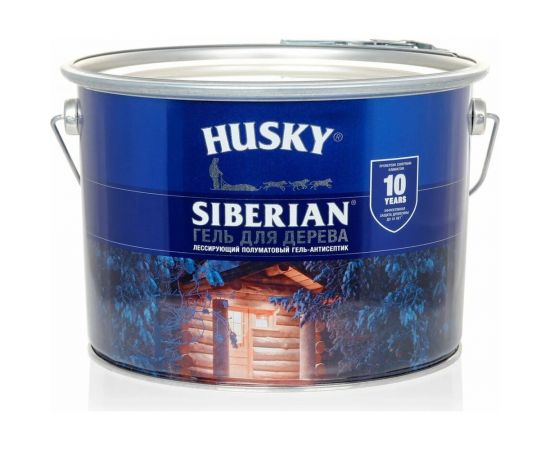 Гель-антисептик для дерева HUSKY SIBERIAN полуматовый тик 9 л 25307 