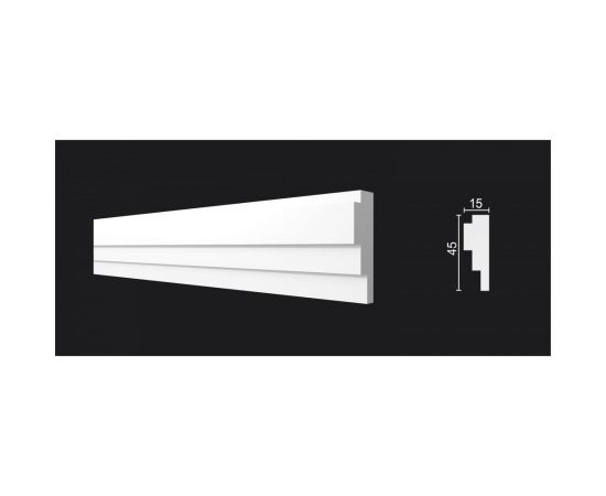 Стеновой молдинг Decor-Dizayn ударопрочный влагостойкий под покраску 45Х15Х2000 мм DD625 – изображение 2