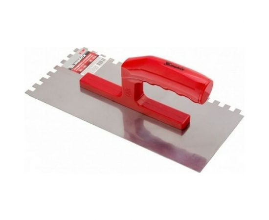 Гладилка стальная, 280 х 130 мм, зеркальная полировка, пластмассовая ручка, зуб 8 х 8 мм MATRIX 86778 – изображение 2