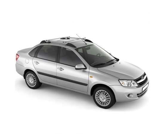 Рейлинги PT Group с поперечинами проф.1,05 Серебристый муар Усиленный LADA GRANTA Седан 2011 LGR551503 – изображение 2