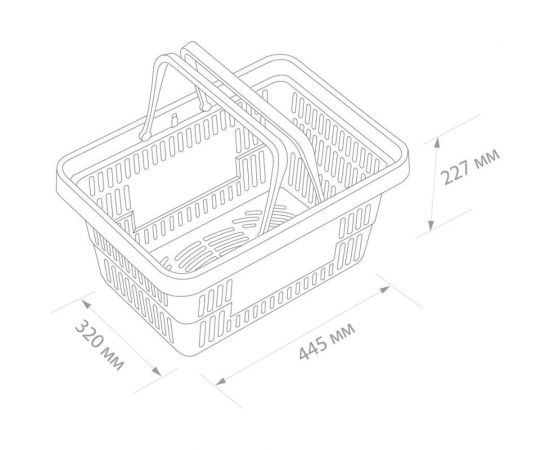 Покупательская корзина ООО Комус EVR_ROCK пластик усиленный, с 2 пластиковыми ручками, 20 л, черный 1715106 – изображение 2