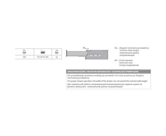 Направляющие полного выдвижения GTV MODERN SLIDE L-300 с выталкивателем PB-0FPO-300 – изображение 2