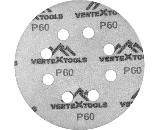 Круг абразивный перфорированный под липучку 100 шт, 125 мм, Р60 vertextools 12801-060 – изображение 3
