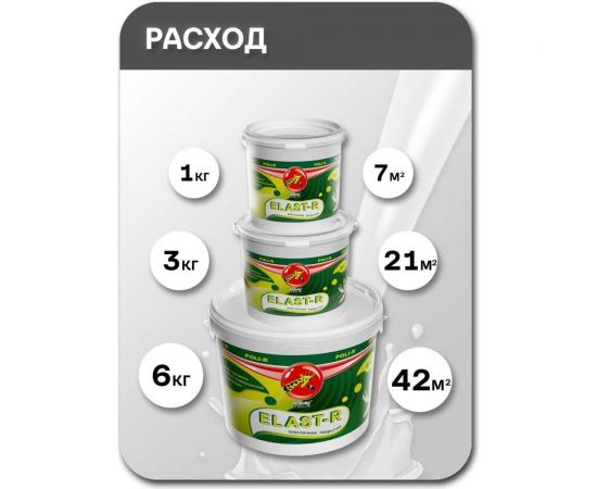 Эластичное покрытие Poli-R Elast-R (слоновая кость RAL 1015; 6 кг) 20097 – изображение 4