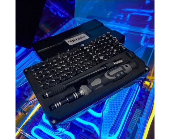 Отвертка с битами для точных работ KRANZ RA-05 CR-V, 106 предметов KR-12-4755 – изображение 6