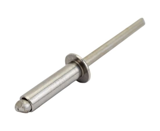 Вытяжная нержавеющая заклепка со стандартным бортиком KREPFIELD 5x18 мм, ART 9052, А2, 100 шт. 9052ЗАКЛЕПКА5Х18А2-100 