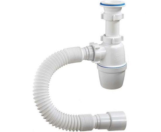 Бутылочный сифон ORIO 1 1/2x40 с пластиковой решеткой D-70мм, с гибкой трубой 40-40/50 А-7001 