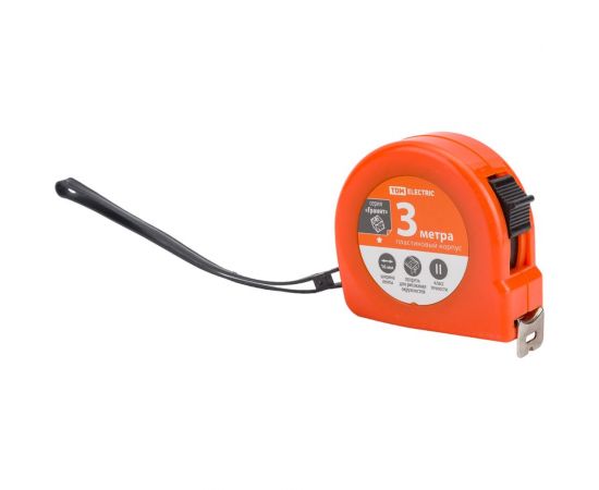 Рулетка TDM длина 3 м, стальная лента, ширина 16 мм, пластиковый корпус, ""Гранит"" SQ1018-0101 