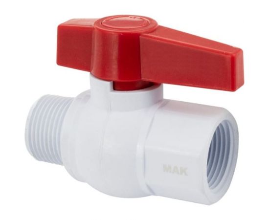 Шаровой кран Санакс мак, с резьбой, полипропиленовый из абс-пластика 1 вн/нар 772783 