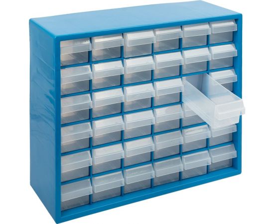 Органайзер пластиковый с выдвижными ячейками 36 шт. Gamma ОМ-036 39.5x13.5x32 см, синий 505750 