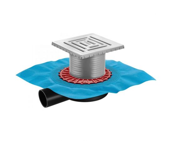 Напольный трап водосток BERGES ZENTRUM Uno 150х150, D50 мм 090372 