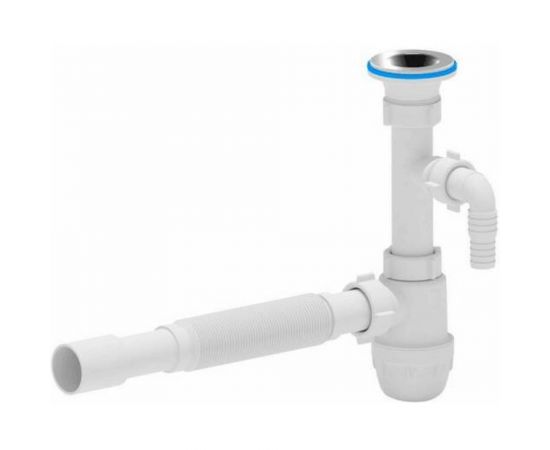 Сифон для умывальника АНИ Пласт бутылочный 1 1/4х32, гофрированный 32х32/40 отв нерж/сетка BM1315 025-1143 
