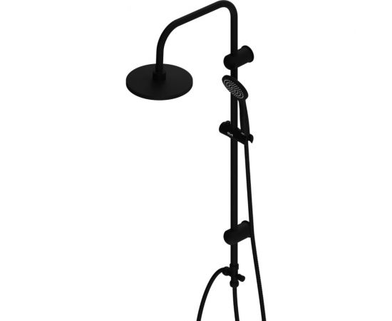 Душевая система с тропическим душем Dorff Comfort, ручной душ 1F, цвет черный D0708000BL – изображение 2