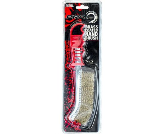 Щетка по металлу BEOROL латунная, пластиковая ручка, витая проволока 245316 – изображение 2