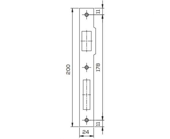 Ответная прямоугольная планка KALE KILIT для замка 152R, СP, PB 60152R00011 – изображение 2