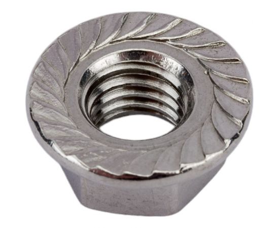 Гайка KREPFIELD нержавеющая, М10, DIN 6923, А2, с зазубринами шестигранная с фланцем 100 шт. в упак. 6923А2ГАЙКАМ10-100 – изображение 2