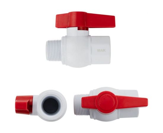 Шаровой кран Санакс мак, с резьбой, полипропиленовый из абс-пластика 1 вн/нар 772783 – изображение 2