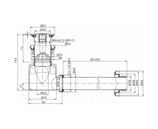 Сифон MAGDRAIN хромированный (д.45, хром, магнитный клапан) POP01-G – изображение 3