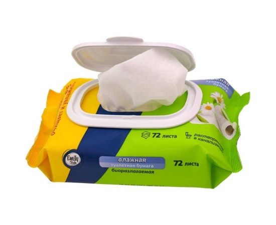 Влажная туалетная бумага Emily Style растворяющаяся, 72 шт 218425 – изображение 3