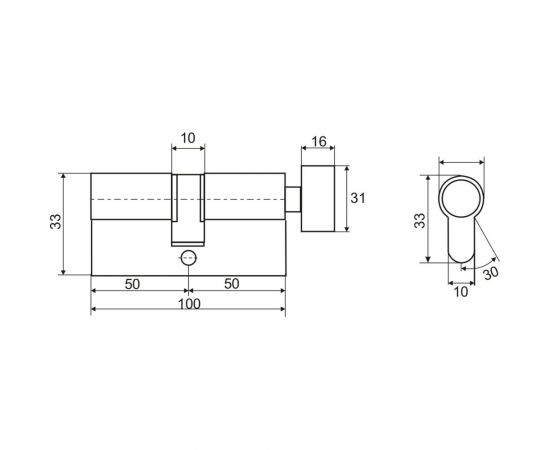 Цилиндровый механизм VETTORE ZN M100 ZC NI 50Tx50, 5 ключей, никель 20101 – изображение 3