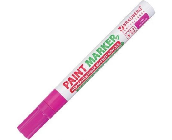 Лаковый маркер-краска BRAUBERG paint marker 4 мм, розовый, без ксилола, без запаха 151436 – изображение 4