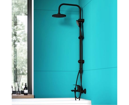 Душевая система с тропическим душем Dorff Comfort, ручной душ 1F, цвет черный D0708000BL – изображение 5