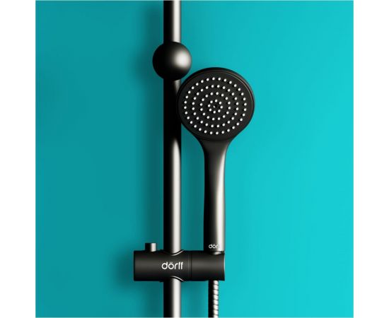 Душевая система с тропическим душем Dorff Comfort, ручной душ 1F, цвет черный D0708000BL – изображение 6