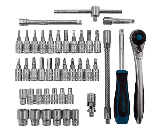 Набор инструментов GROSS 42 предмета, 120 зубьев, CrV, 1/4 14146 – изображение 7