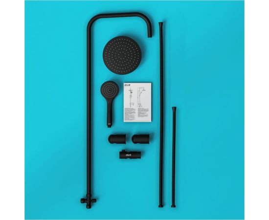 Душевая система с тропическим душем Dorff Comfort, ручной душ 1F, цвет черный D0708000BL – изображение 8
