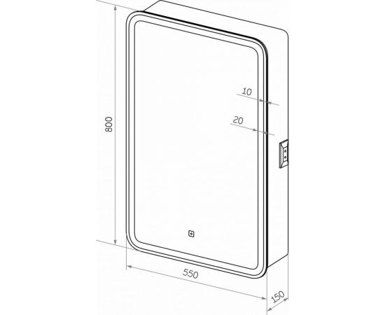 Зеркало-шкаф с подсветкой Art&Max PLATINO AM-Pla-550-800-1D-L-DS-F – изображение 10