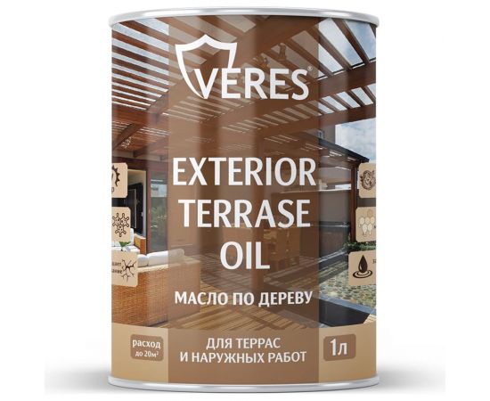 Масло для дерева VERES exterior terrase oil, 1 л, дуб 255542 