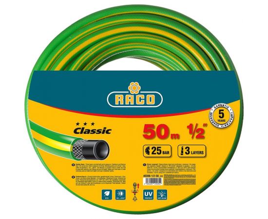 Поливочный армированный 3-х слойный шланг Raco CLASSIC 1/2"x50м 40306-1/2-50_z01 