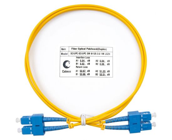 Оптический шнур Cabeus duplex sc-sc 9/125 sm 1,5м lszh FOP(d)-9-SC-SC-1,5m 