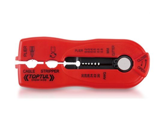 Многофункциональный стриппер для зачистки и резки провода TOPTUL 0.2-0.8 мм, DIDA1430 