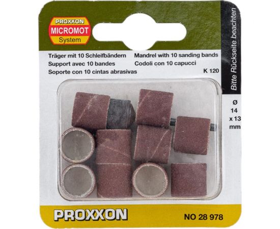 Цилиндр шлифовальный с дискодержателем (10 шт; 13х14 мм; К120) Proxxon PR- 28978 