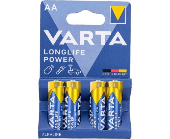 Батарейка Varta LONGLIFE POWER (HIGH ENERGY) LR6 AA BL4 Alkaline 1.5V (4906) (4/80/400) 04906121414 