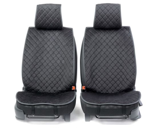 Накидки на передние сиденья CarPerformance, 2 шт. материал алькантара CUS-1012 BK/BK – изображение 2