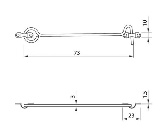 Ветровой крючок ТУНДРА (мод.107-1), цвет медь 906742 – изображение 2
