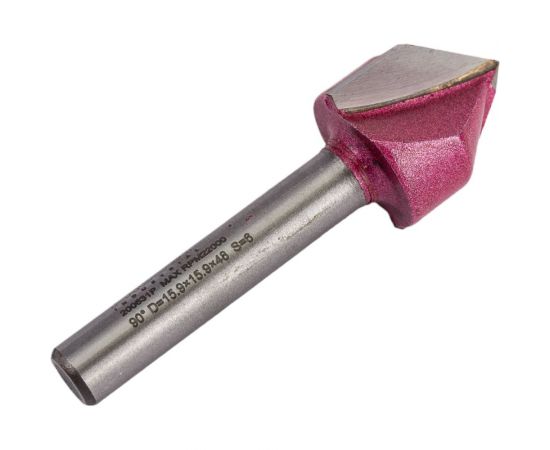 Фреза пазовая V-образная 90 градусов (15.9x15.9x45 мм; хв-к 6 мм) PROCUT 200631P – изображение 2