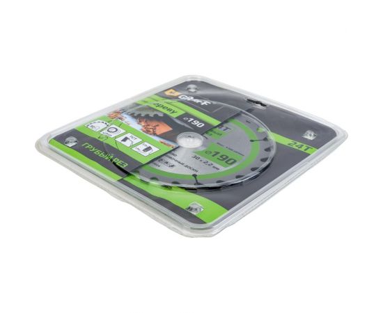 Пильный диск по дереву 190x1.4/2.2x30/25.4/20/16 мм, 24Т, черновая обработка GRAFF 21219024 – изображение 4