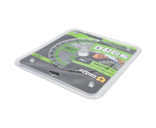 Пильный диск по дереву 190x1.4/2.2x30/25.4/20/16 мм, 24Т, черновая обработка GRAFF 21219024 – изображение 5