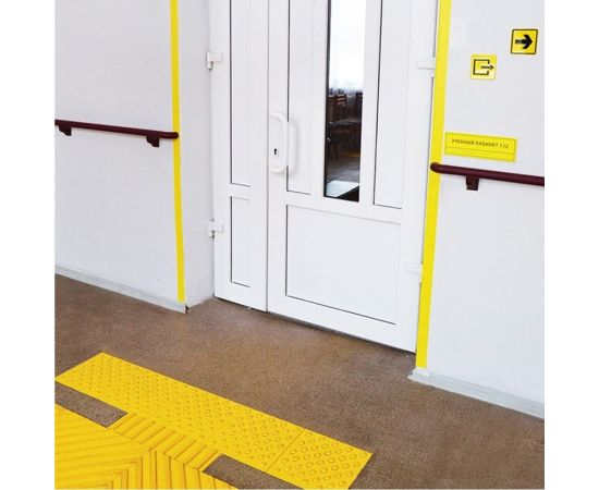 Тактильная плитка из ПВХ ПластФактор конус в шахматном порядке (непреодолимое препятствие) 4630027111708 – изображение 6